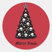 Dark Xmas Tree Runder Aufkleber (Vorderseite)