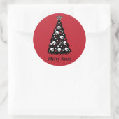 Dark Xmas Tree Runder Aufkleber (Tasche)