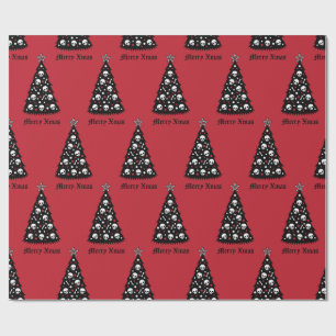 Dark Xmas Tree Wrapping Paper Geschenkpapier
