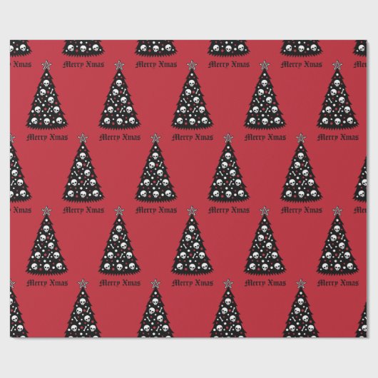 Dark Xmas Tree Wrapping Paper Geschenkpapier (Flach)
