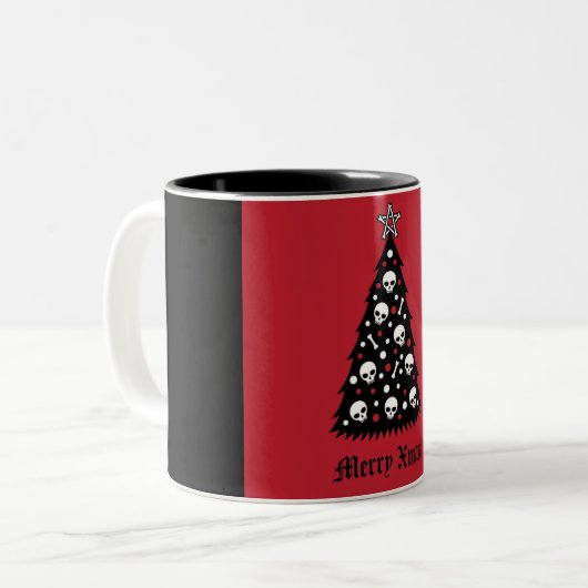 Dark Xmas Tree Zweifarbige Tasse (Vorderseite Links)
