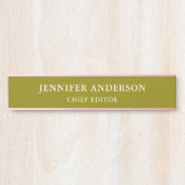 Dark Yellow Professional Modern Plain Minimalist Türschild (Vorderseite )