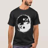 Dark Yin Yang Vampire Skull Religious Symbol T-Shirt (Vorderseite)