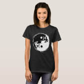 Dark Yin Yang Vampire Skull Religious Symbol T-Shirt (Vorne ganz)