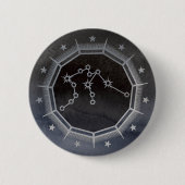 Dark Zodiac: Aquarius Birth Sign Black & Silver Button (Vorderseite)