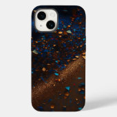 DarkBlue SandyBrown Glitzer iPhone Mate Tough Case (Rückseite)