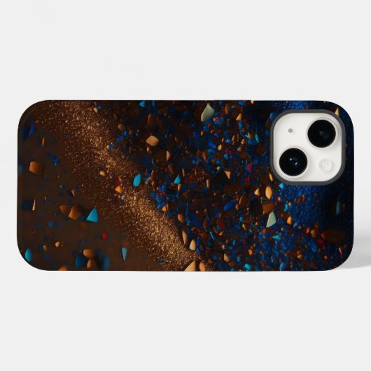 DarkBlue SandyBrown Glitzer iPhone Mate Tough Case (Rückseite (Horizontal))