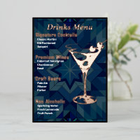 Darker Border Gold Foiled Beverage Menü
