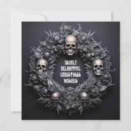 Darker Delightful Goth Skull Wreath Xmash wünscht Feiertagskarte