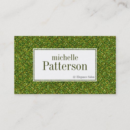 Darker Green Glitzer Termine Business Cards (Vorderseite)