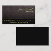 Darker Leder Textur Beautician Business Card Visitenkarte (Vorne/Hinten)
