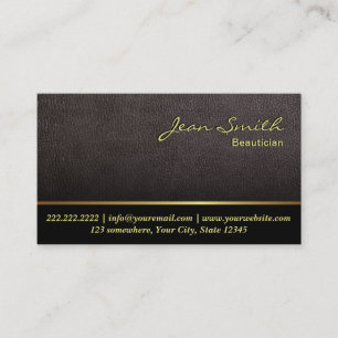 Darker Leder Textur Beautician Business Card Visitenkarte