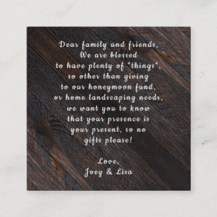 Darkes Holz, nach Kundenwunsch, als Bulk Karte