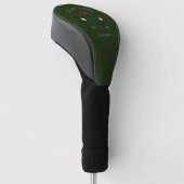 DarkGreen Golfer Logo Monogram Golf Head Cover Headcover (angewinkelt)