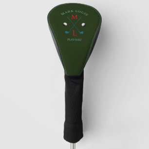 DarkGreen Golfer Logo Monogram Golf Head Cover Headcover