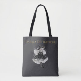 Darkly Delightful – Gothic Witch & Cat Tote Bag Tasche