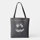 Darkly Delightful – Gothic Witch & Cat Tote Bag Tasche (Rückseite)