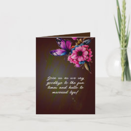 darkpinkgelbe Blütenhochzeit Einladung