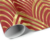 DarkRed & Gold Art-Deko Geometrisches Muster Geschenkpapier (Rolleneckpunkt)