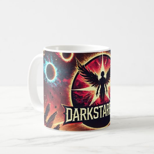 DarkStarBurn - Dunkler Engel - Space Scene Cup Kaffeetasse (Vorderseite Links)