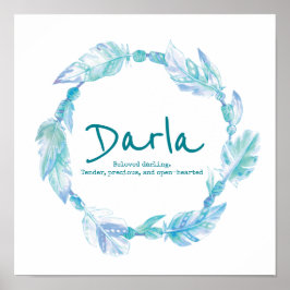 Darla feather perlen kranken name aqua meint poster