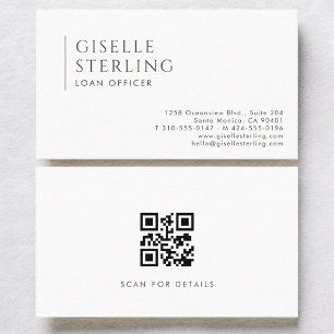 Darlehensoffizier Moderner Berufs-QR-Code Visitenkarte