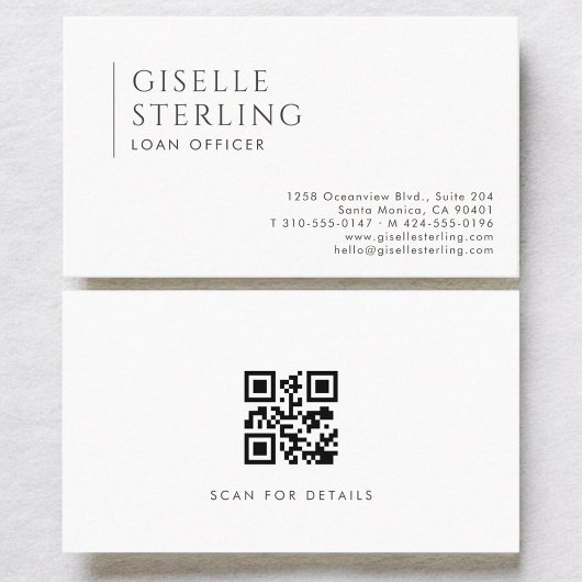 Darlehensoffizier Moderner Berufs-QR-Code Visitenkarte
