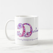 Darlene Name bedeutet dekorative D-Monogramm-Tasse Kaffeetasse (Links)