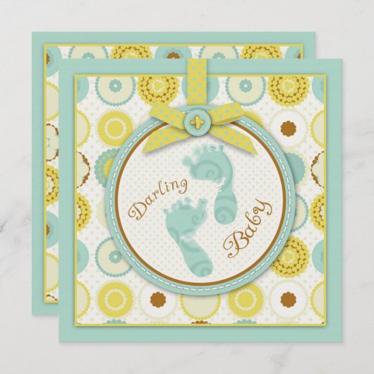 Darling Baby Tos Einladung Platz (Vorne/Hinten)