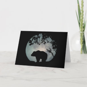 Darling Bear in Moon Birthday Card Karte
