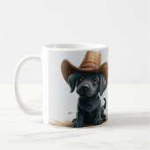 Darling Black Lab Welpe hellt den Moment auf Kaffeetasse (Links)