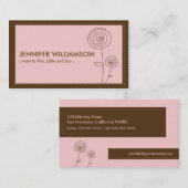 Darling Blume MOMY Calling Card (rosa) Telefonnummerkarte (Vorne/Hinten)