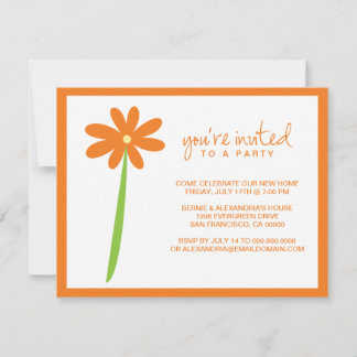 Darling Blume Party Einladung (Orange)