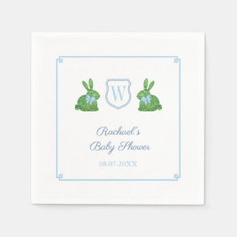 Darling Bunny Monogram Boy Baby Shooting Brunch Serviette
