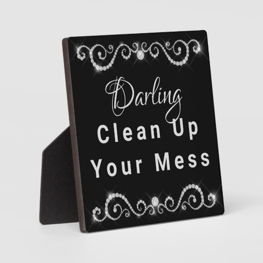 Darling Clean Up Your Mess Customizable Fotoplatte (Vorderseite)