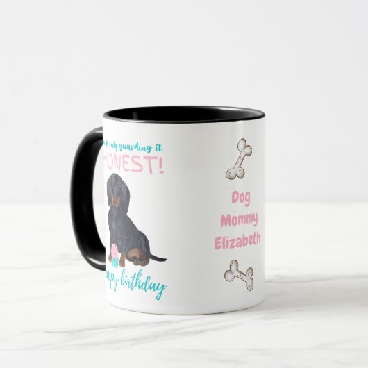Darling Dackel Hund Funny MAMA oder Vater Geburtst Tasse (Vorderseite Links)
