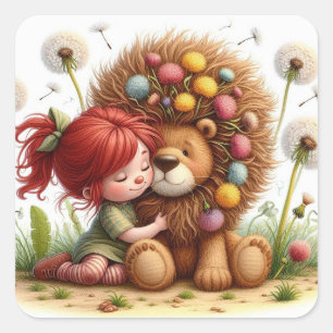 Darling Dandelion Quadratischer Aufkleber