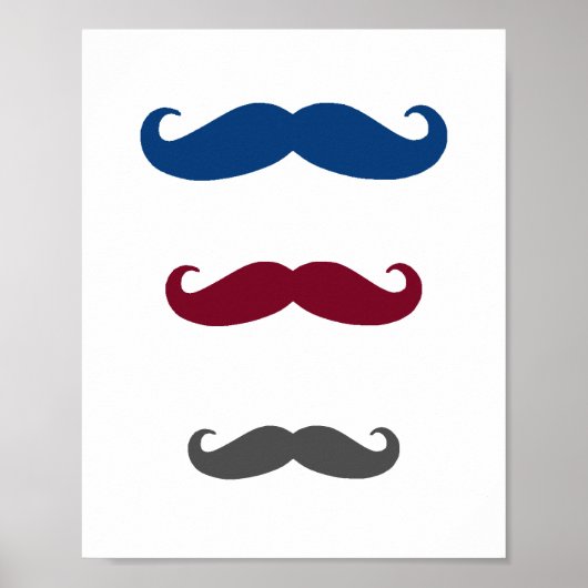 Darling Dapper Mustache Kinderzimmer Wall Art Poster (Vorne)