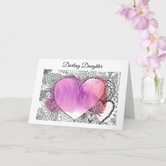 Darling Daughter Valentine, anpassbare Valentine Karte (Orchidee)