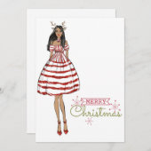 Darling Diva Christmas Feiertagskarte (Vorne/Hinten)