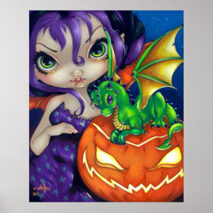 Darling Dragonling II ART DRINT Halloween Dragon Poster