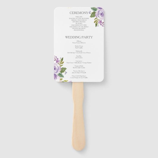 Darling Flora Wedding Program Fan Fächer (Rückseite)