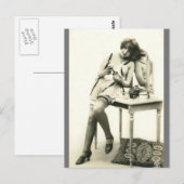 Darling French Risqué Vintages Foto Postkarte (Vorne/Hinten)