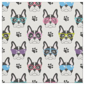 Darling Frenchies mit Brille Stoff (Nahaufnahme)