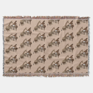 Darling Giraffe Playing Grand Piano Decke