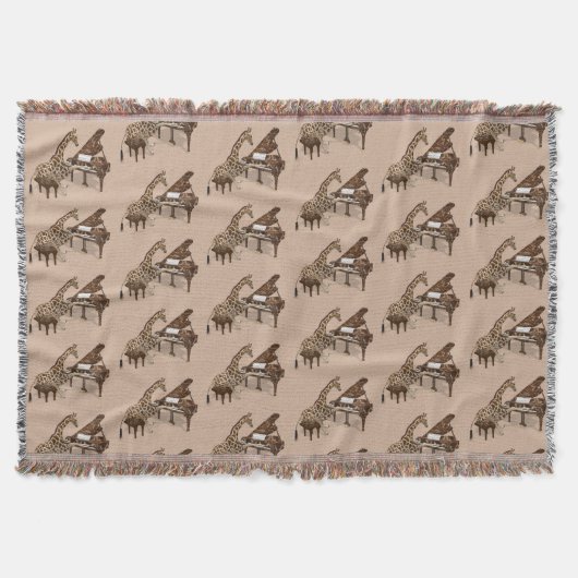 Darling Giraffe Playing Grand Piano Decke (Vorderseite)