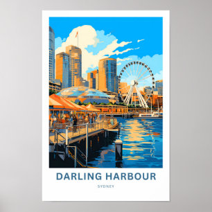 Darling Harbour Sydney Travel Print Poster