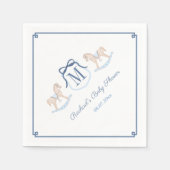 Darling Monogram Rocking Horse Baby Shooting Party Serviette (Vorderseite)