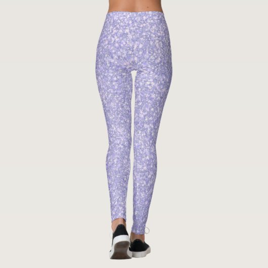 Darling Pale Lila Glitzer CUSTOM TEXT Leggings (Rückseite)
