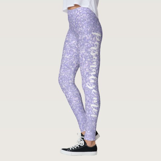 Darling Pale Lila Glitzer CUSTOM TEXT Leggings (Links)